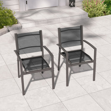 Sonkuki Patio Dining Furniture Set, Textilene Chairs for Garden, Porch and Patio