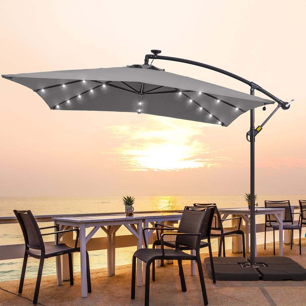 SONKUKI 8.2 x 8.2ft LED Offset Umbrellas Fabric Update.