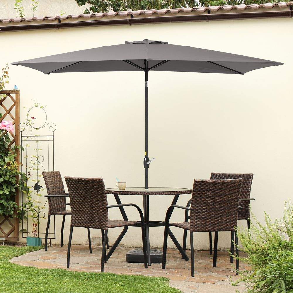 SONKUKI 10 x 6.5ft Aluminum Patio Market Rectangle Outdoor Umbrellas With Nonfading Canopy and Sturdy Ribs - Sonkuki