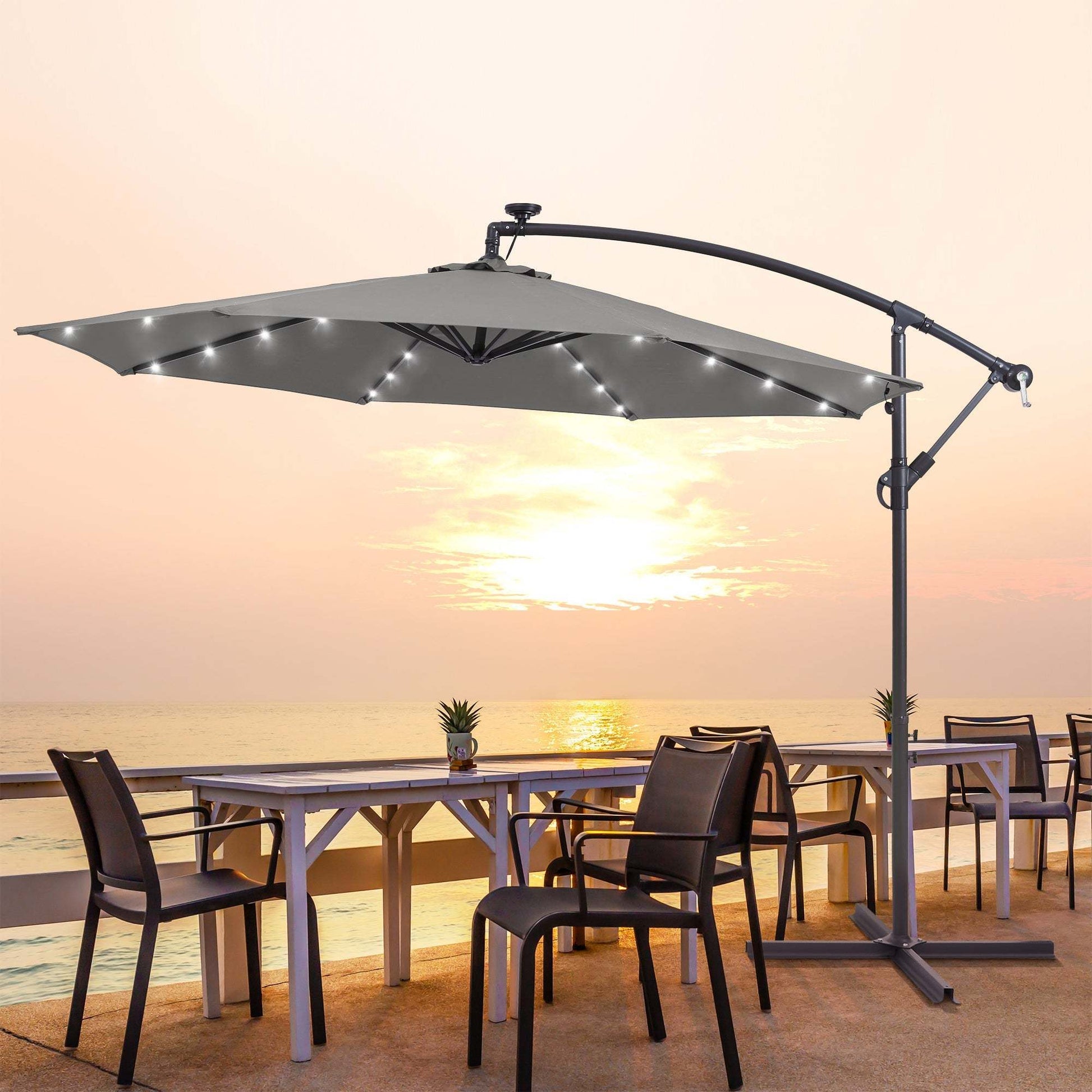 SONKUKI 10ft. Offset LED Umbrellas.