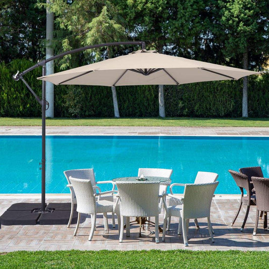 SONKUKI 10ft. Outdoor Hanging Market Patio Offset Umbrellas 50+ UV Protection Cantilever - Sonkuki