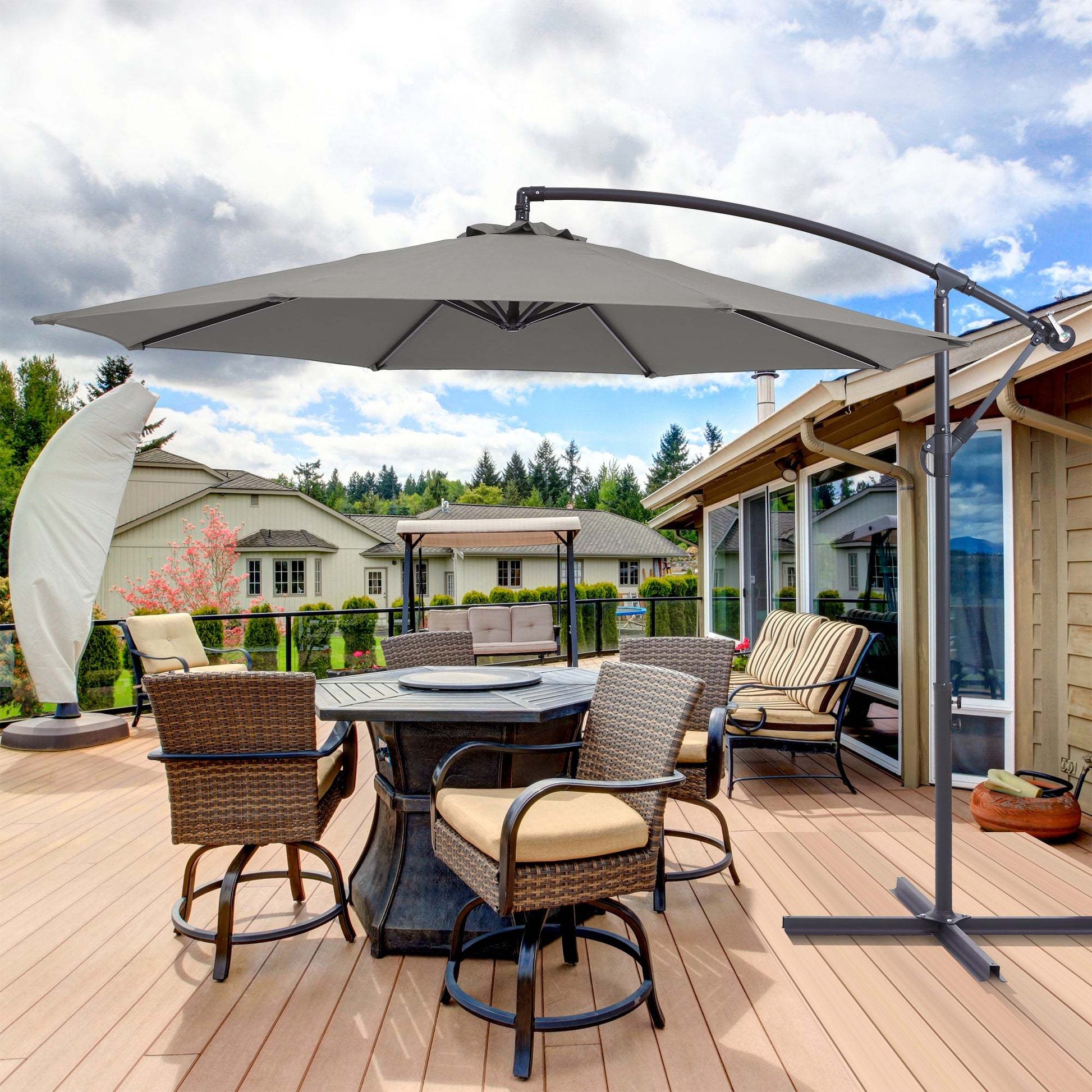 SONKUKI 10ft. Patio Offset Umbrellas.