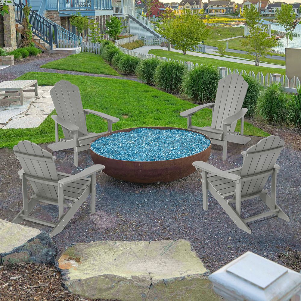 SONKUKI Patio Fire Pit Adirondack Plastic Chair Outdoor Lawn and Garden Chairs - Sonkuki