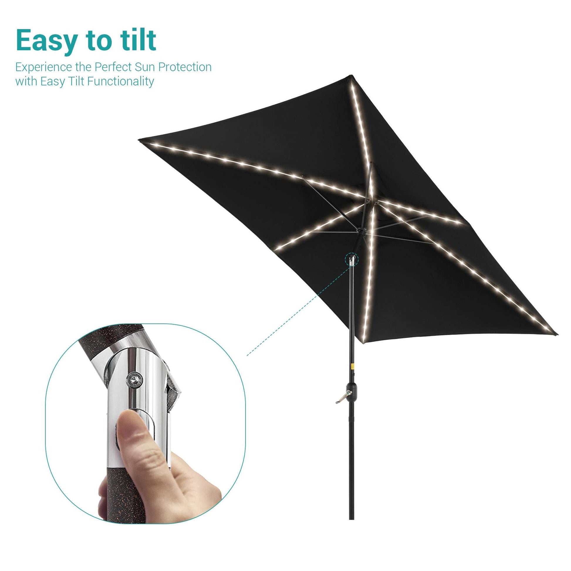 SONKUKI 9x6Ft LED Market Umbrellas.