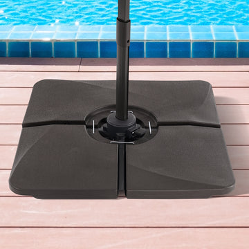 Sonkuki HDPE 200LBS Patio Offset Umbrella Base Filled With Sand or Water, Dark Brown