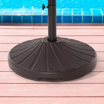 Sonkuki 57-90lbs Dark Brown HDPE Plastic Patio Market Umbrella Base