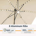 Patio Umbrella SONKUKI cantilever 11¡¯ Outdoor Round Solar LED