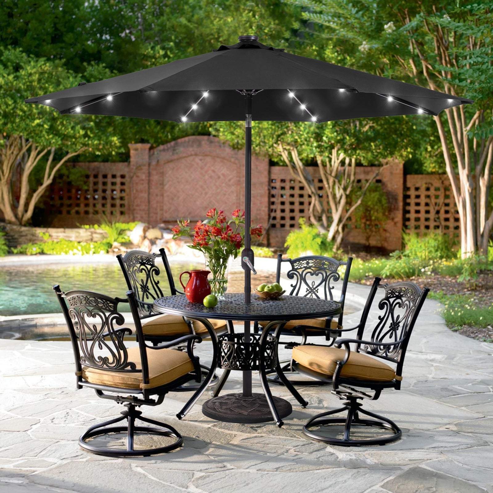 SONKUKI 9ft LED Market Umbrella.
