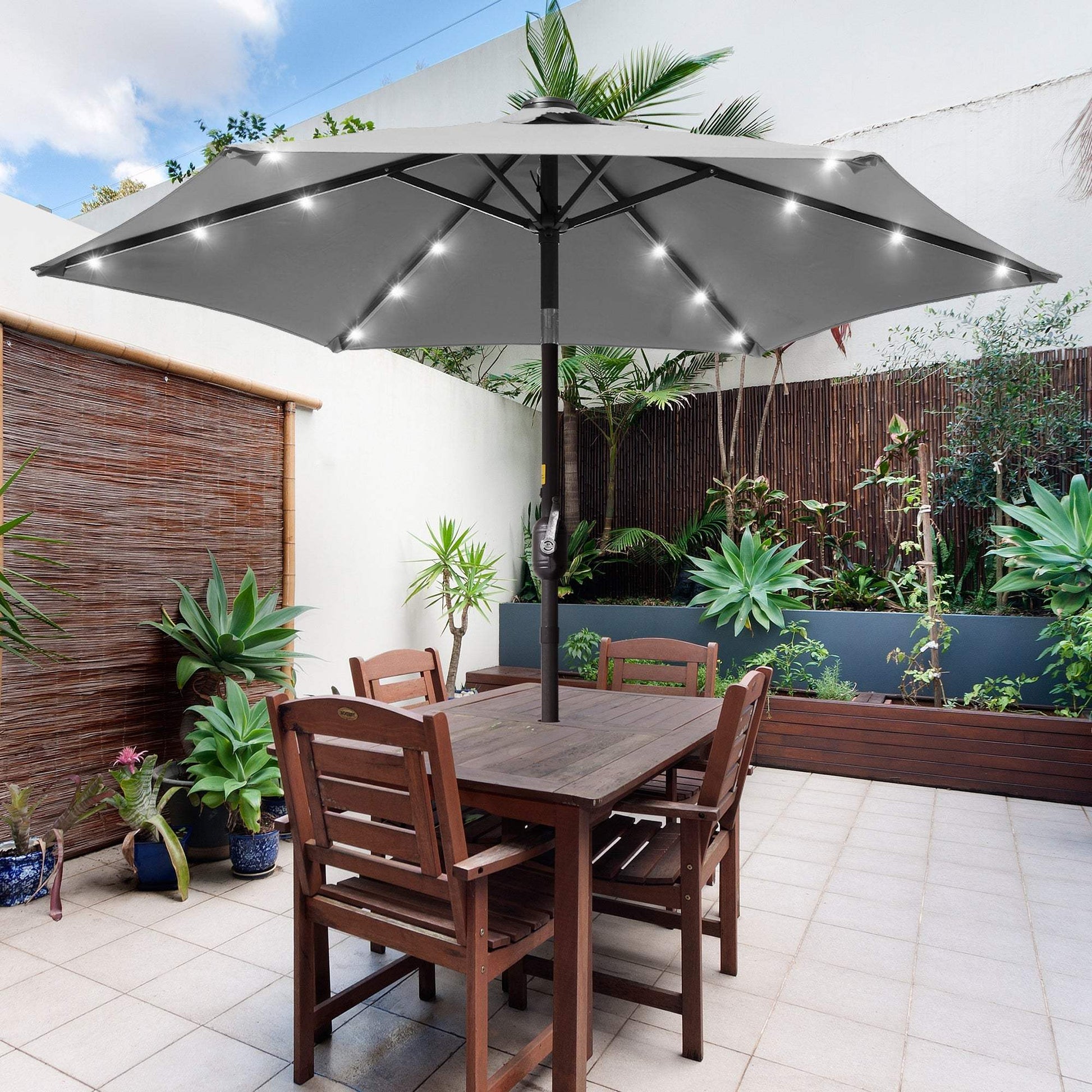 SONKUKI 7.5Ft LED Table Market Umbrella.