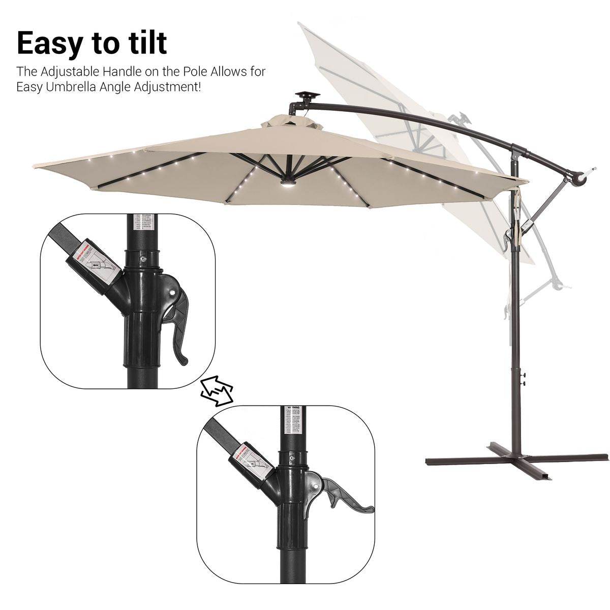 SONKUKI CSF LED 10ft Offset Umbrella.