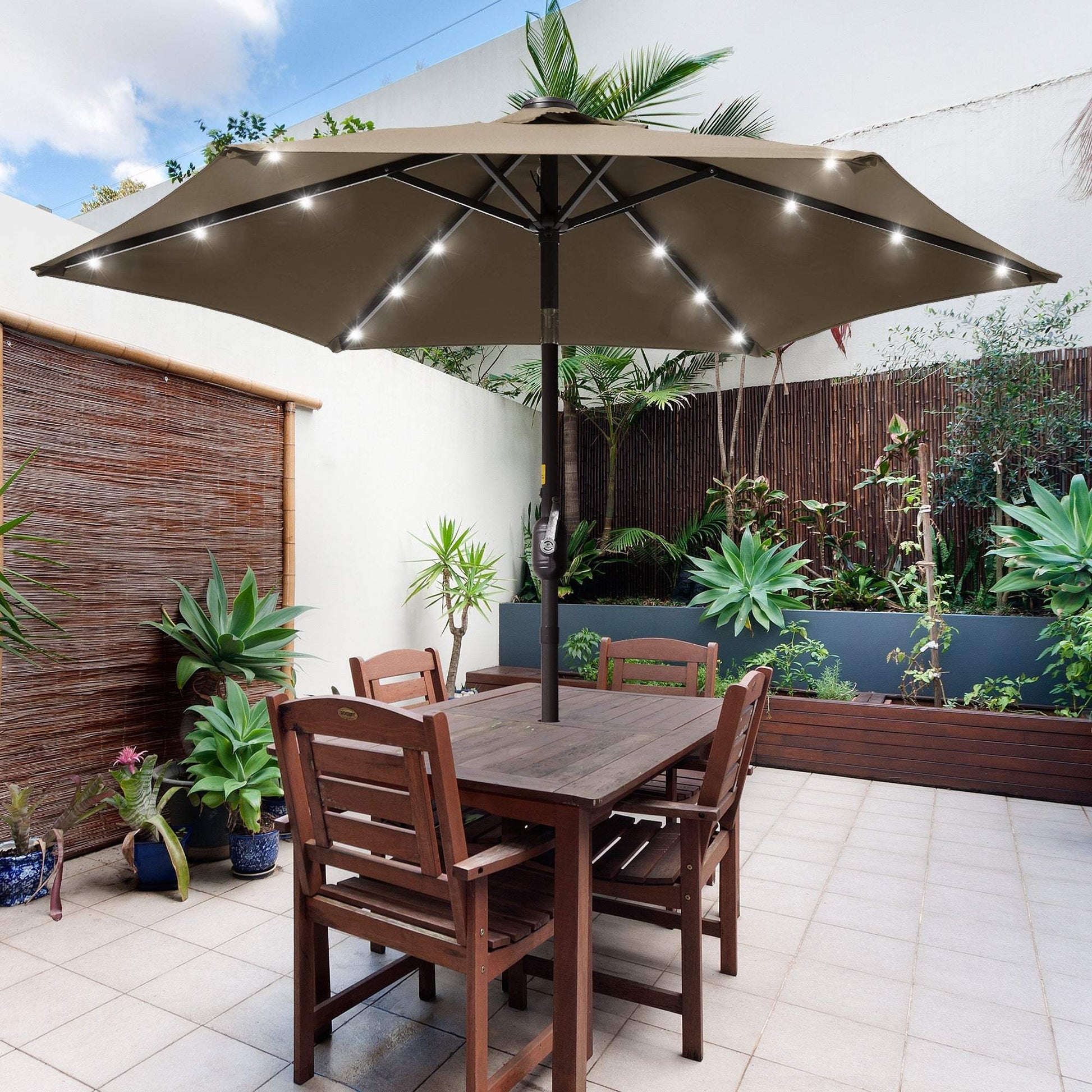 SONKUKI 7.5Ft LED Table Market Umbrella.