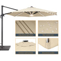 SONKUKI 11ft LED Cantilever Umbrella.