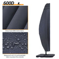 SONKUKI Patio Umbrella Covers Zippered Windproof Anti-UV 600D Fits 9¨C11ft Offset Hanging Umbrella Parasol - Sonkuki