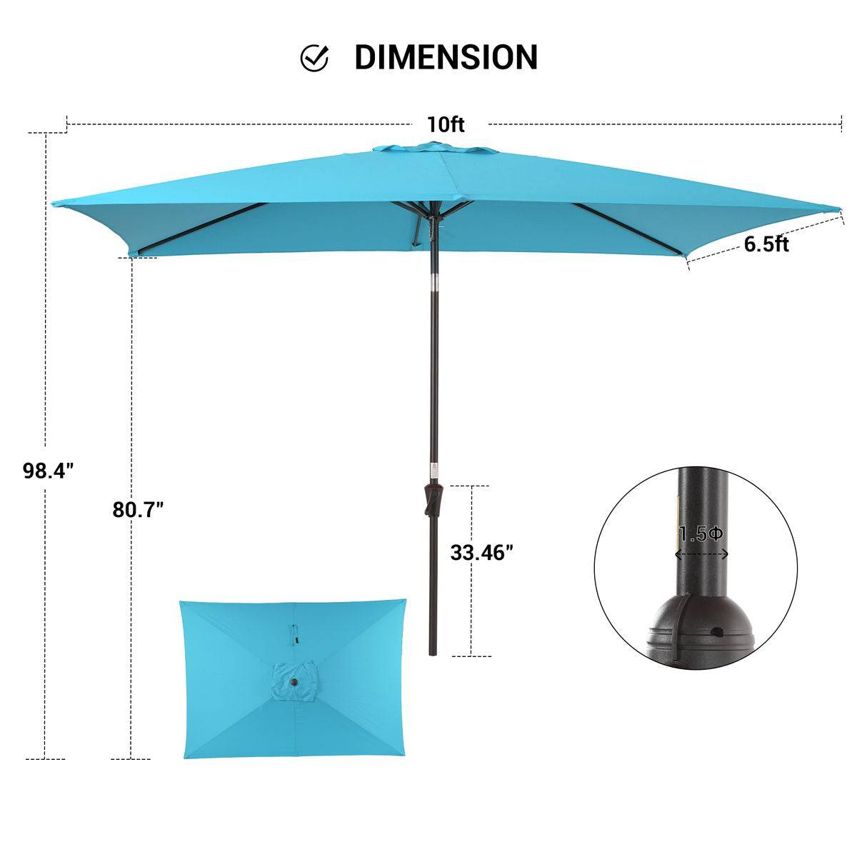 SONKUKI FS 10x6.5ftFT Market Umbrellas.