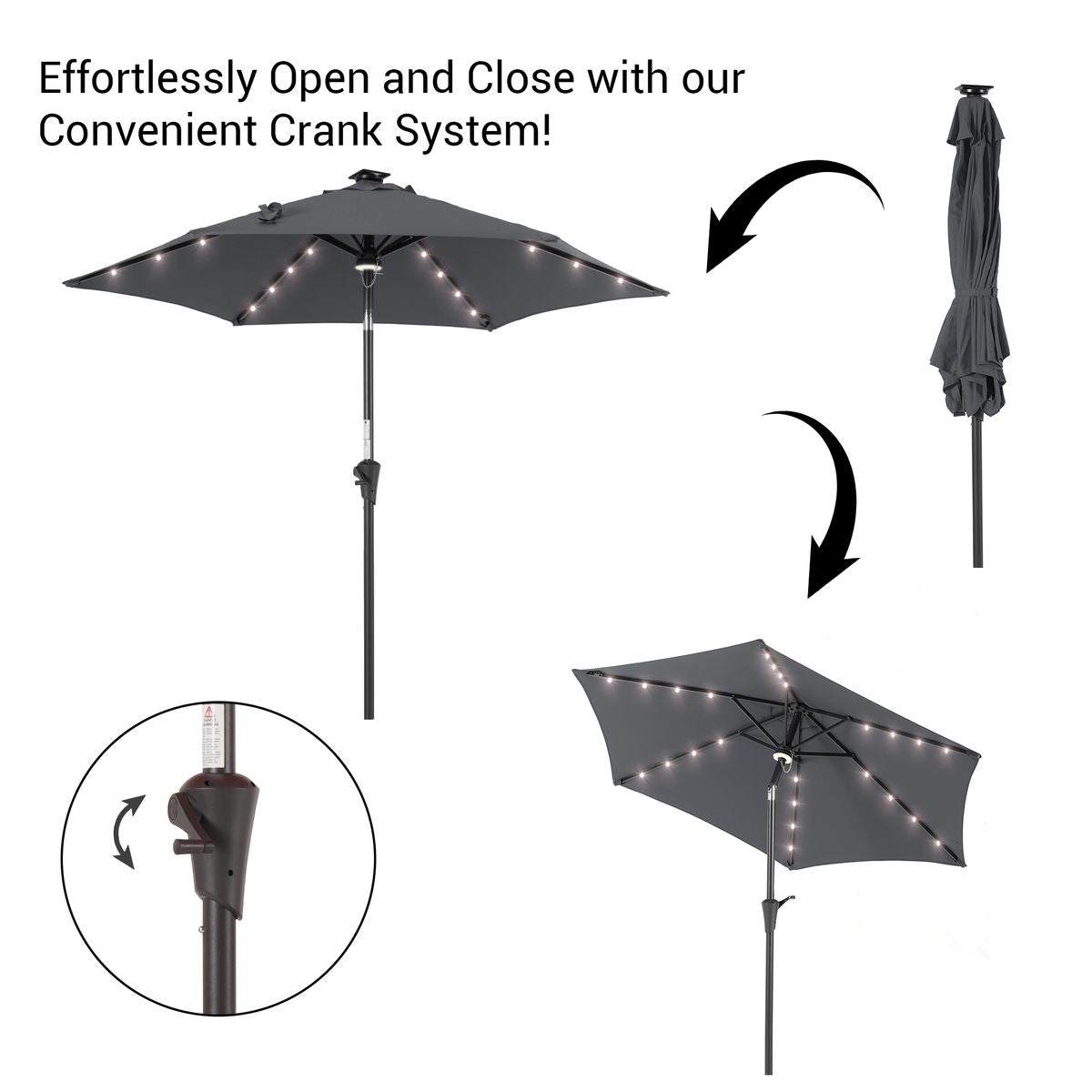 SONKUKI CFS LED 7.5 FT Market Umbrella.
