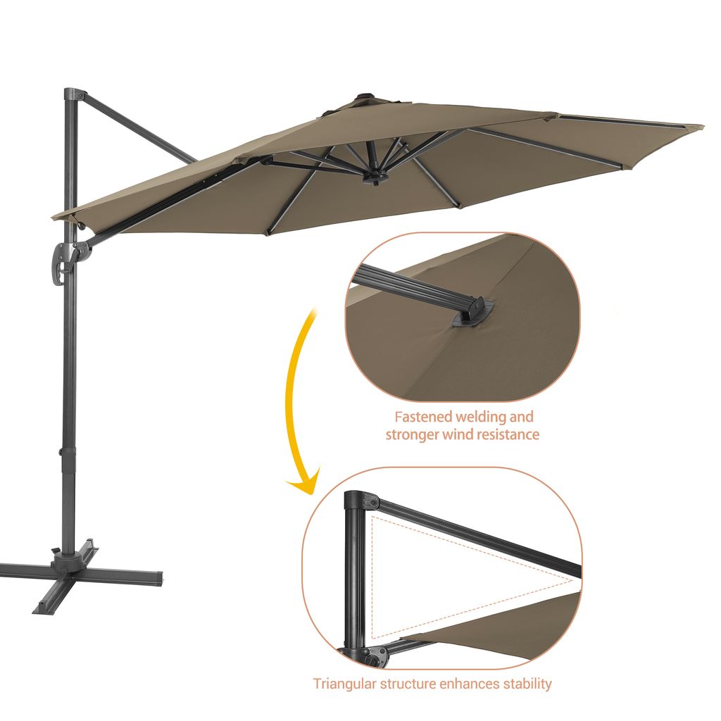 SONKUKI 11ft Cantilever Umbrella Standard.