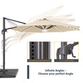 Patio Umbrella SONKUKI cantilever 11¡¯ Outdoor Round Solar LED