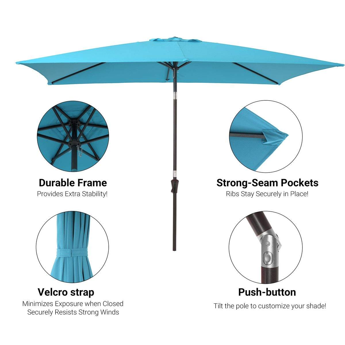 SONKUKI FS 10x6.5ftFT Market Umbrellas.