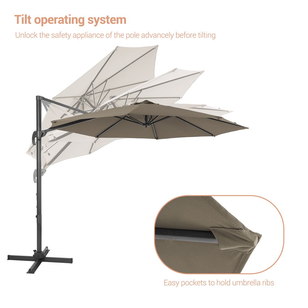 SONKUKI 11ft Cantilever Umbrella Standard.