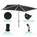 SONKUKI 9x6Ft LED Market Umbrellas.