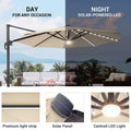 SONKUKI 11ft LED Cantilever Umbrella.