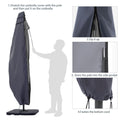 SONKUKI Patio Umbrella Covers Zippered Windproof Anti-UV 600D Fits 9¨C11ft Offset Hanging Umbrella Parasol - Sonkuki