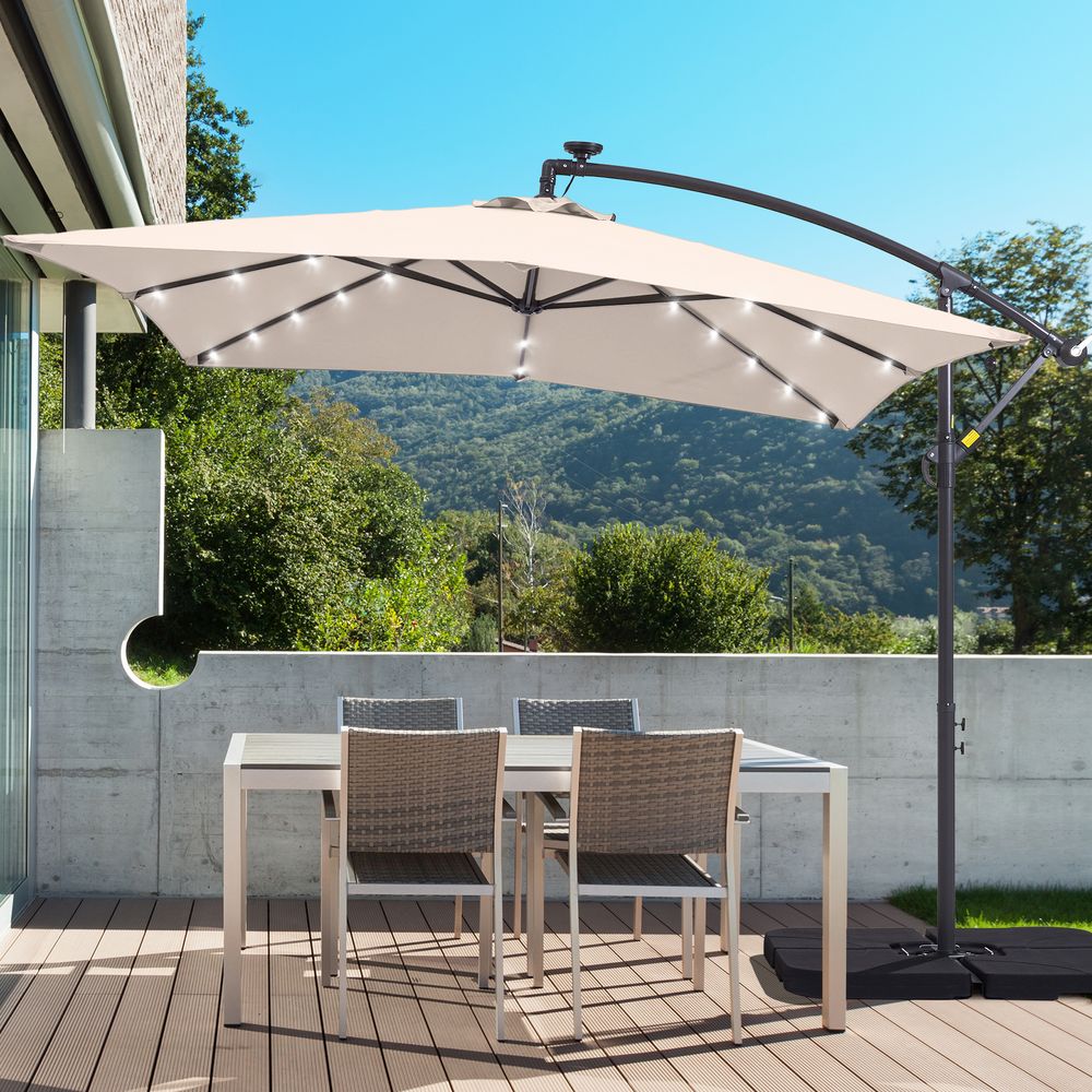 SONKUKI 8.2¡Á8.2ft LED Offset Umbrella.