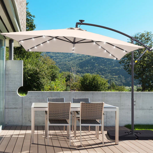 SONKUKI 8.2¡Á8.2ft LED Offset Umbrella.