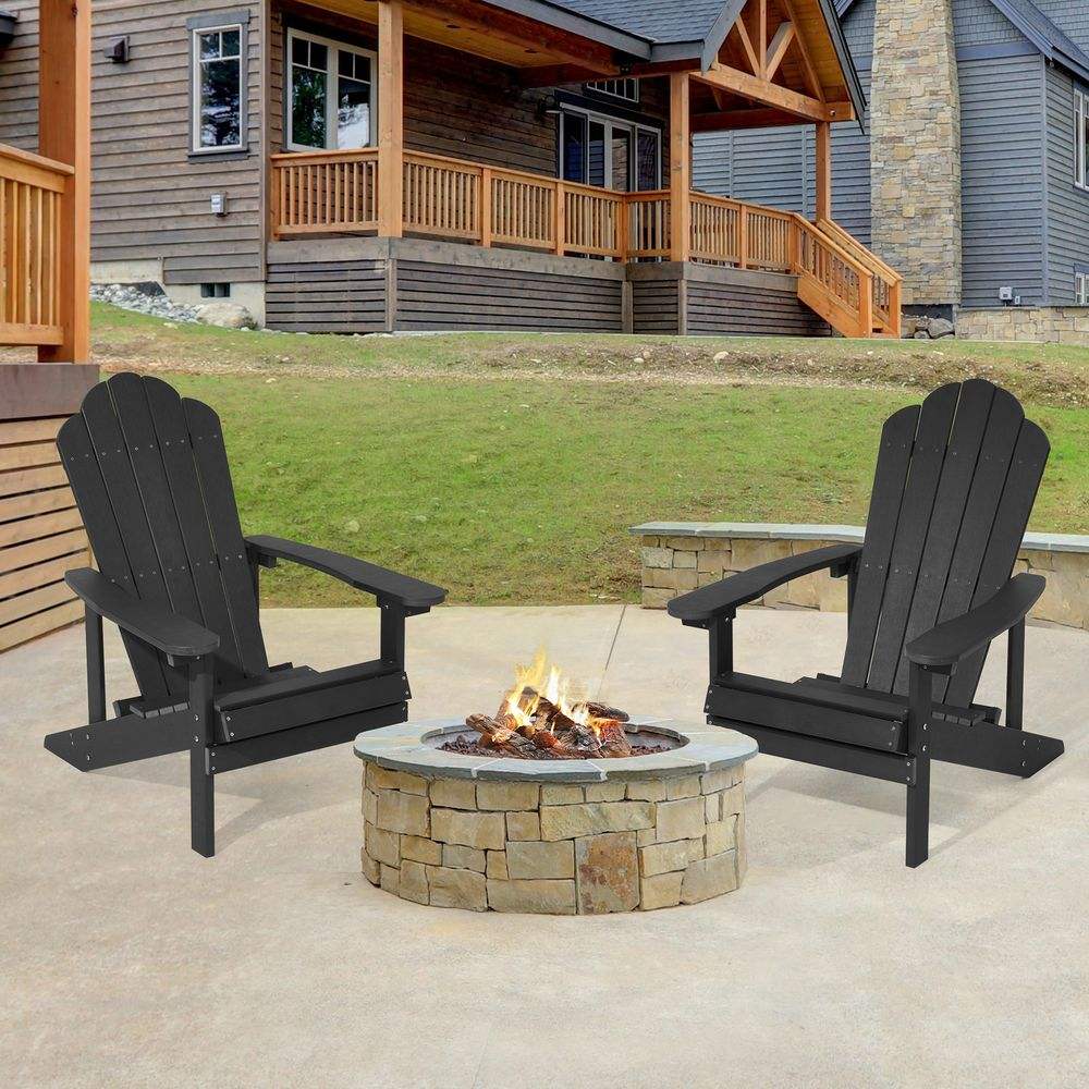 SONKUKI Patio Fire Pit Adirondack Plastic Chair Outdoor Lawn and Garden Chairs.