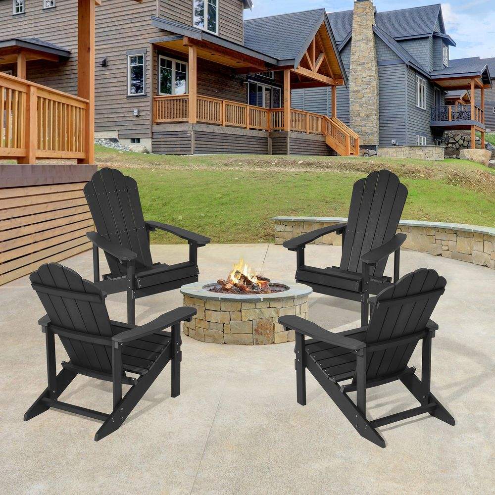 SONKUKI Patio Fire Pit Adirondack Plastic Chair Outdoor Lawn and Garden Chairs.