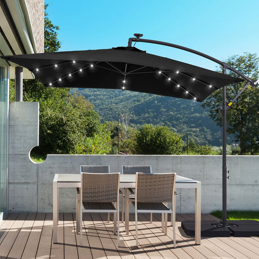 SONKUKI 8.2¡Á8.2ft LED Offset Umbrella.