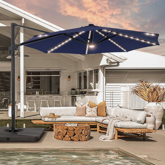 SONKUKI 11ft LED Cantilever Umbrella.