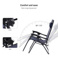 SONKUKI Patio Zero Gravity Chair Outdoor Infinity Recliner Folding Waterproof Chairs 2 Pieces - Sonkuki