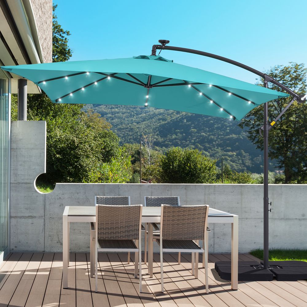 SONKUKI 8.2¡Á8.2ft LED Offset Umbrella.