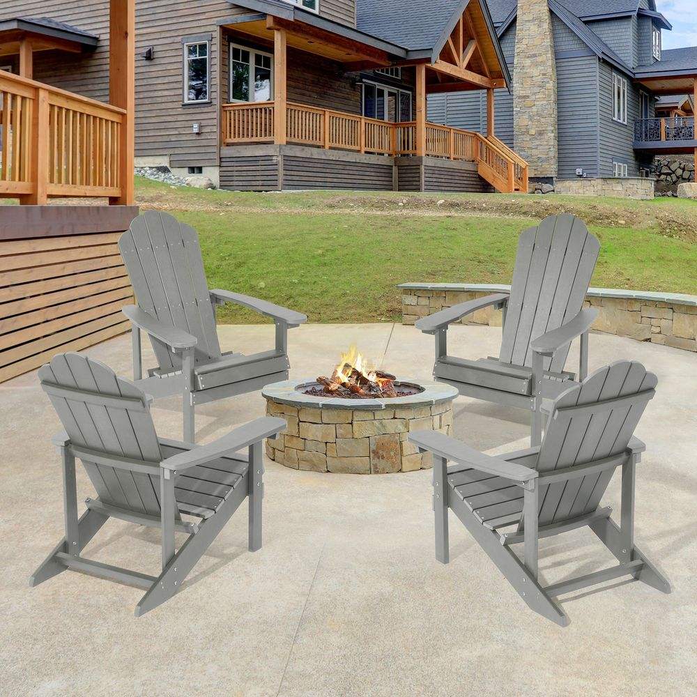 SONKUKI Patio Fire Pit Adirondack Plastic Chair Outdoor Lawn and Garden Chairs.