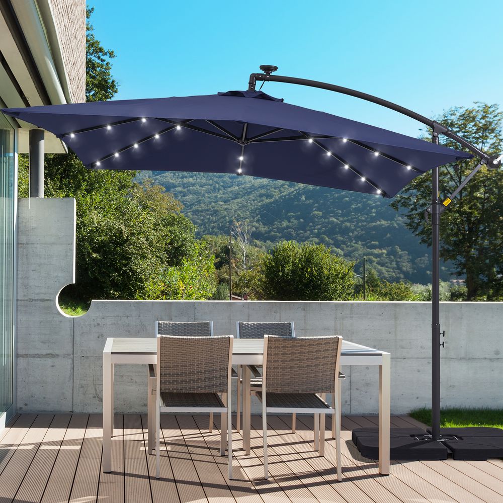 SONKUKI 8.2¡Á8.2ft LED Offset Umbrella.