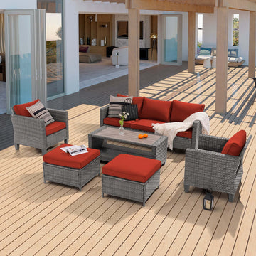 Patio Furniture Sets Outdoor Set Gray Rattan Coversation