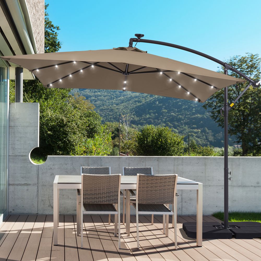 SONKUKI 8.2¡Á8.2ft LED Offset Umbrella.