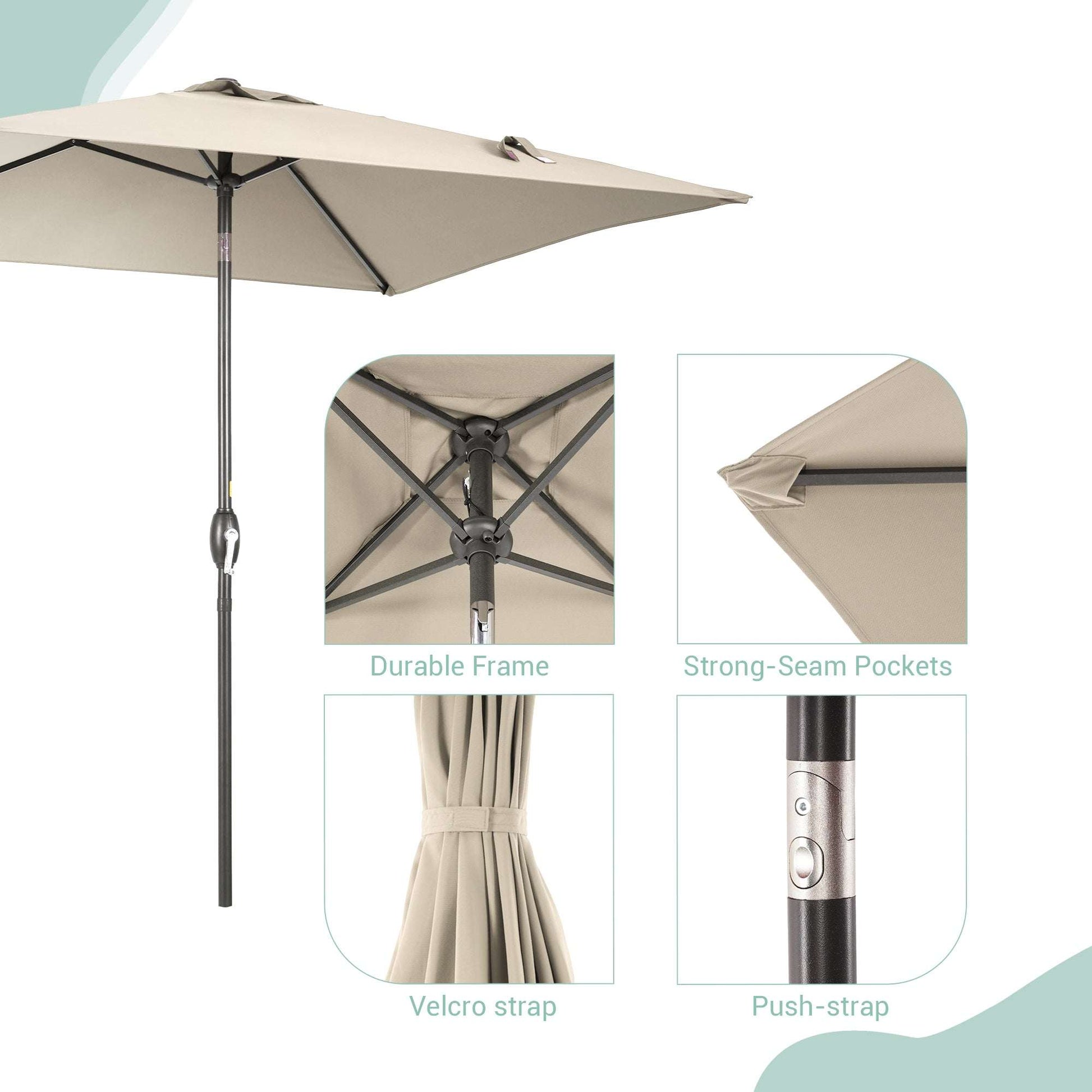 SONKUKI 6.5x6.5ft Market Umbrella.