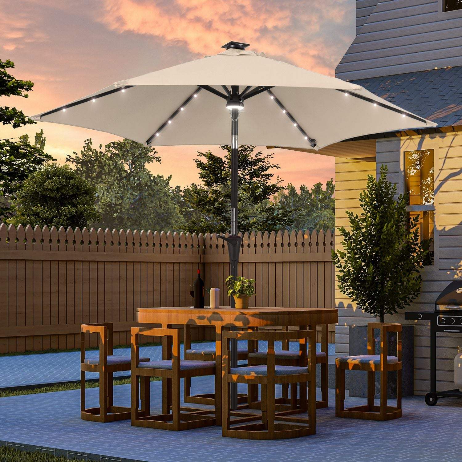 SONKUKI CFS LED 7.5 FT Market Umbrella.