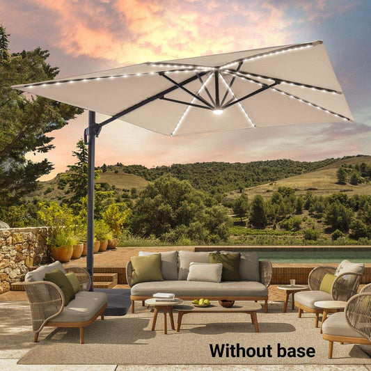 SONKUKI 11.5x9ft LED Cantilever Umbrella Pro.