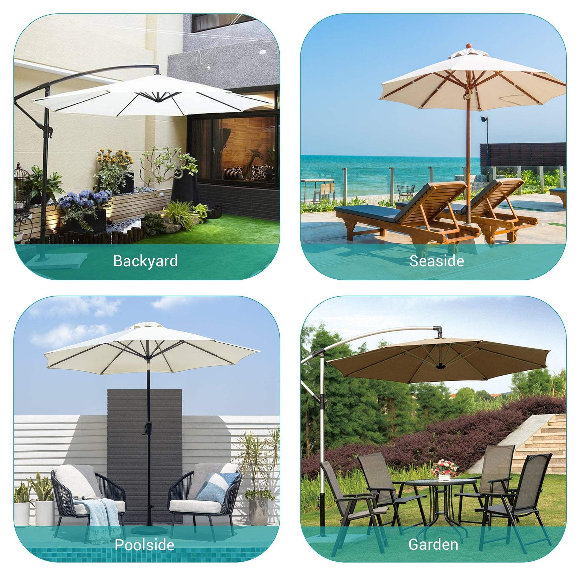 SONKUKI 9x6ft Market Umbrella.