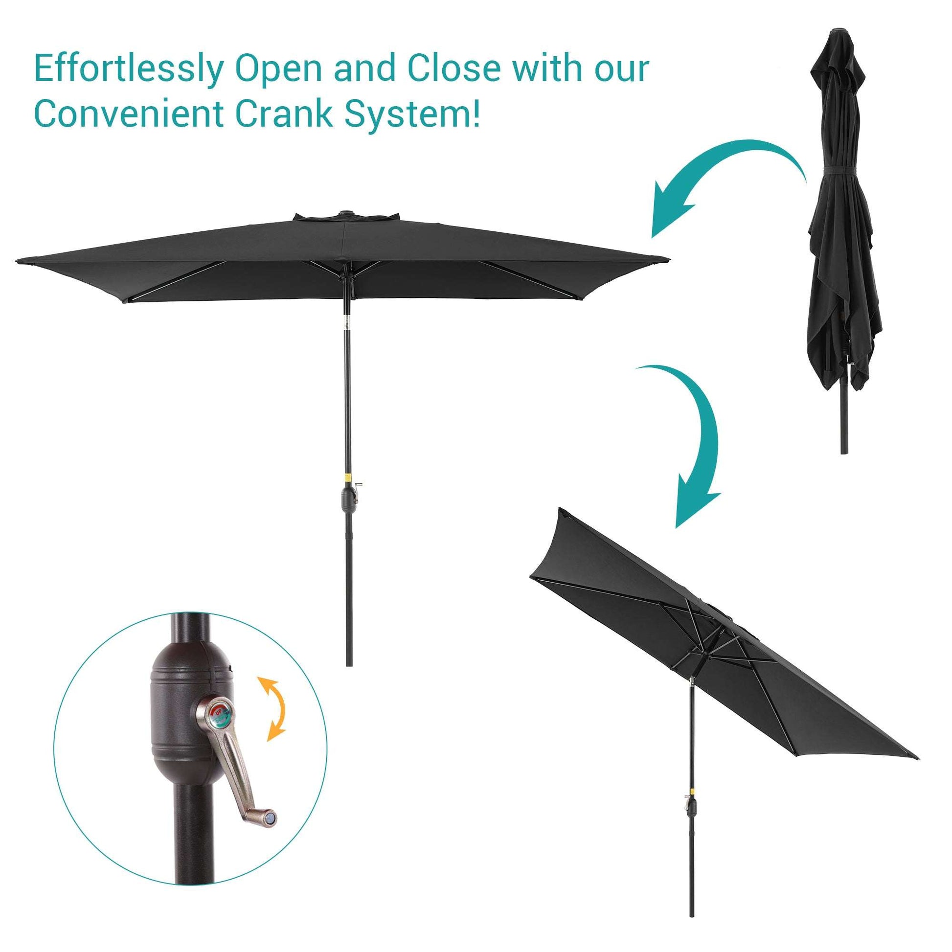 SONKUKI 9x6ft Market Umbrella.