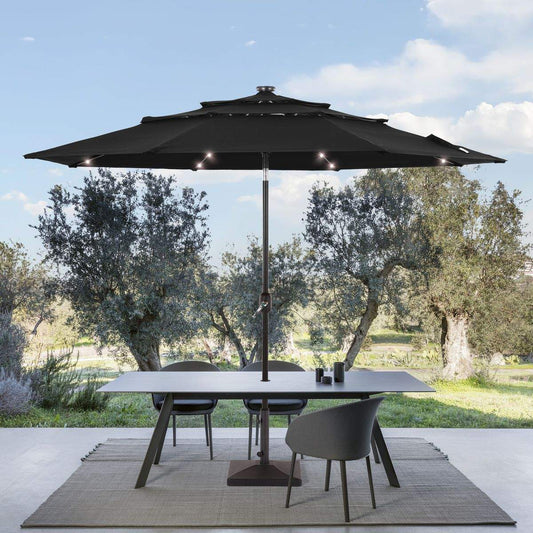 SONKUKI 10ft LED 3 Tiers Market Umbrella.