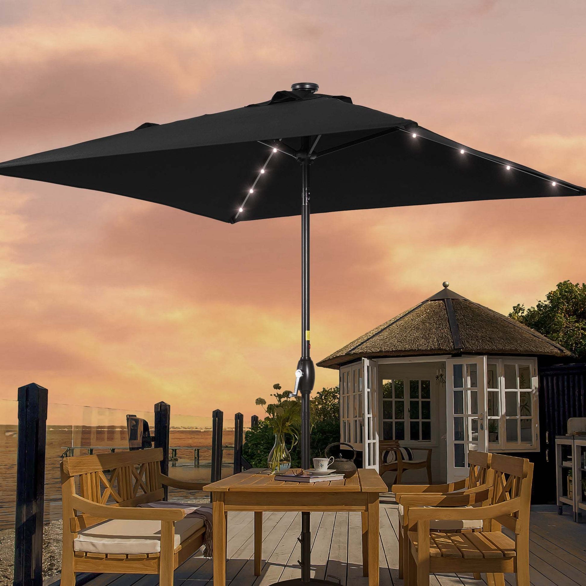 SONKUKI 6.5x6.5ft LED Market Umbrella.