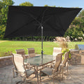 SONKUKI 10 x 6.5ft Aluminum Patio Market Rectangle Outdoor Umbrellas With Nonfading Canopy and Sturdy Ribs - Sonkuki