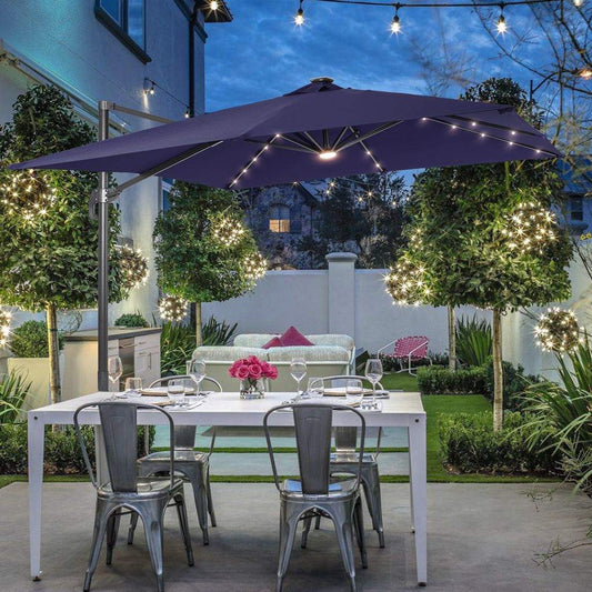 SONKUKI 10x8ft LED Cantilever Umbrella Standard.