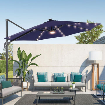 SONKUKI 11ft LED Cantilever Umbrella Standard.