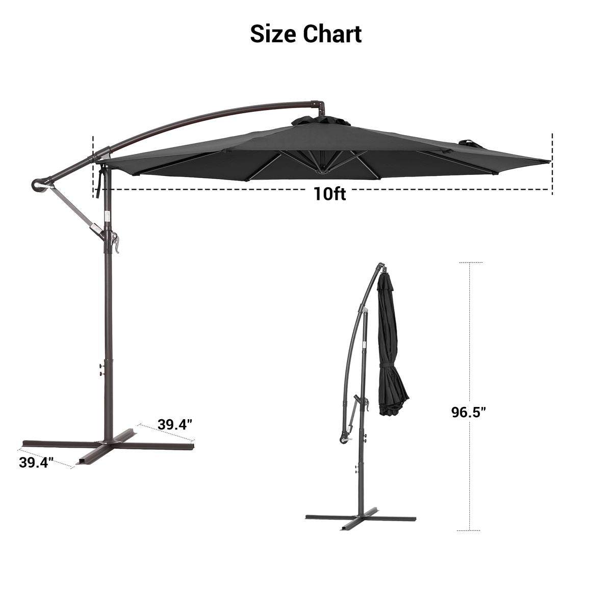 SONKUKI 10ft SF Offset Umbrella.