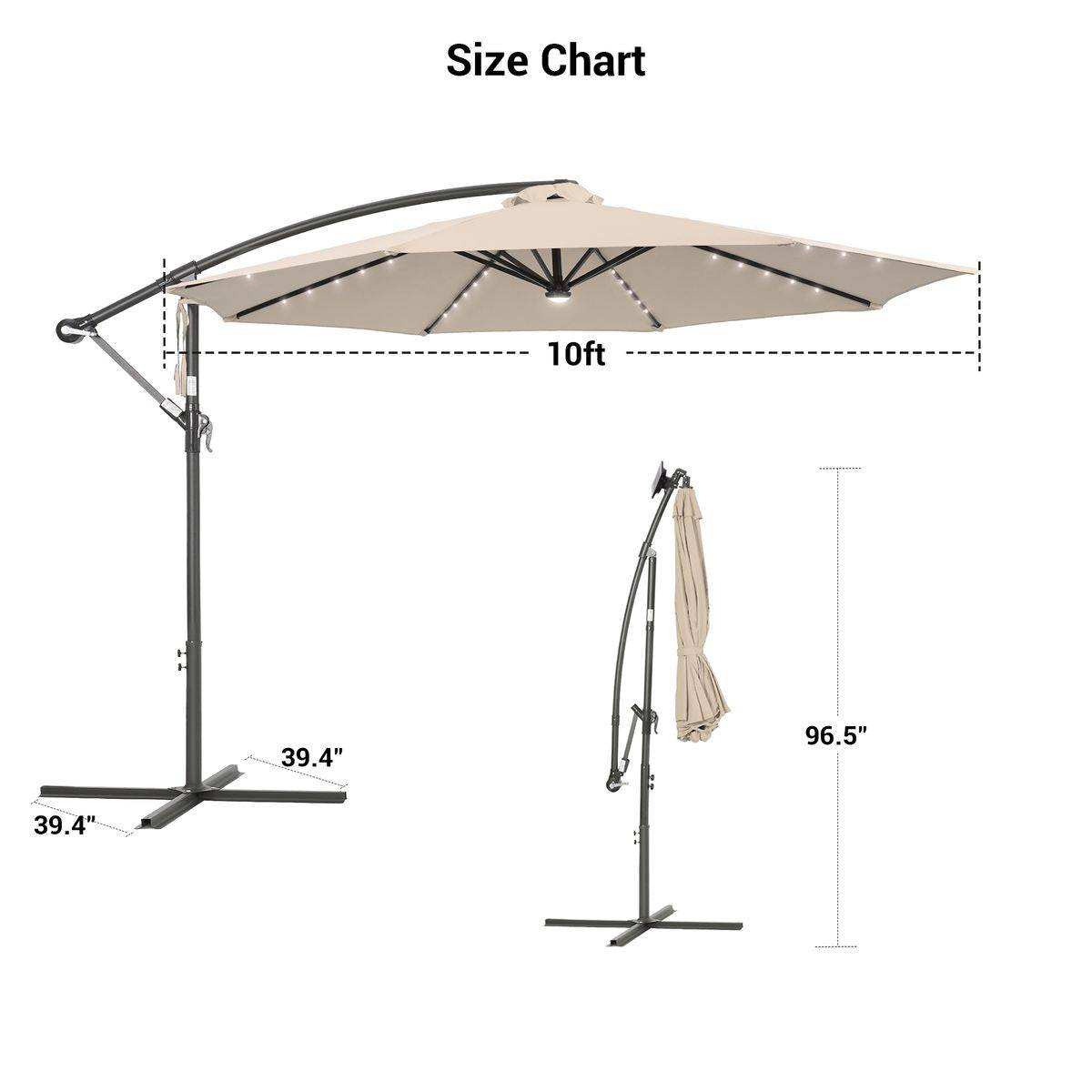 SONKUKI CSF LED 10ft Offset Umbrella.
